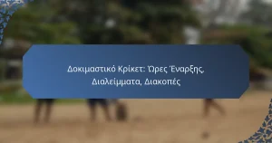 Δοκιμαστικό Κρίκετ: Ώρες Έναρξης, Διαλείμματα, Διακοπές