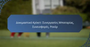 Δοκιμαστικό Κρίκετ: Συνεργασίες Μπαταρίας, Συνεισφορές, Ρεκόρ
