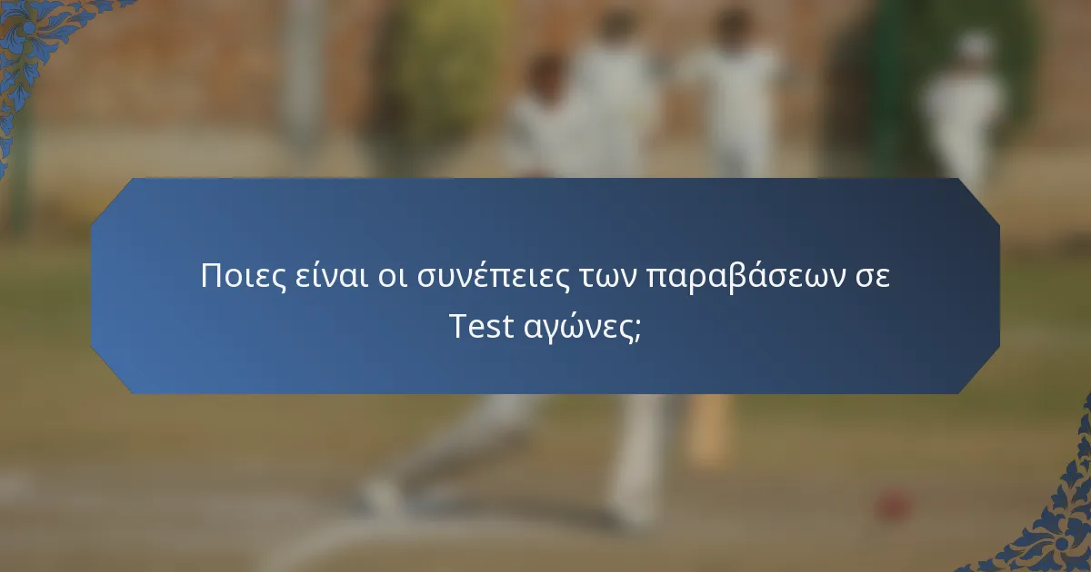 Ποιες είναι οι συνέπειες των παραβάσεων σε Test αγώνες;