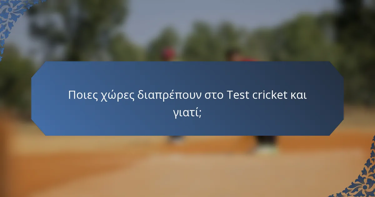Ποιες χώρες διαπρέπουν στο Test cricket και γιατί;