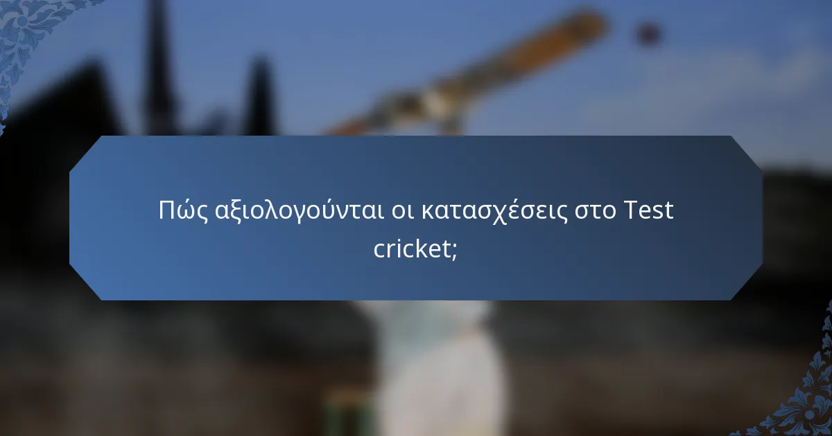 Πώς αξιολογούνται οι κατασχέσεις στο Test cricket;