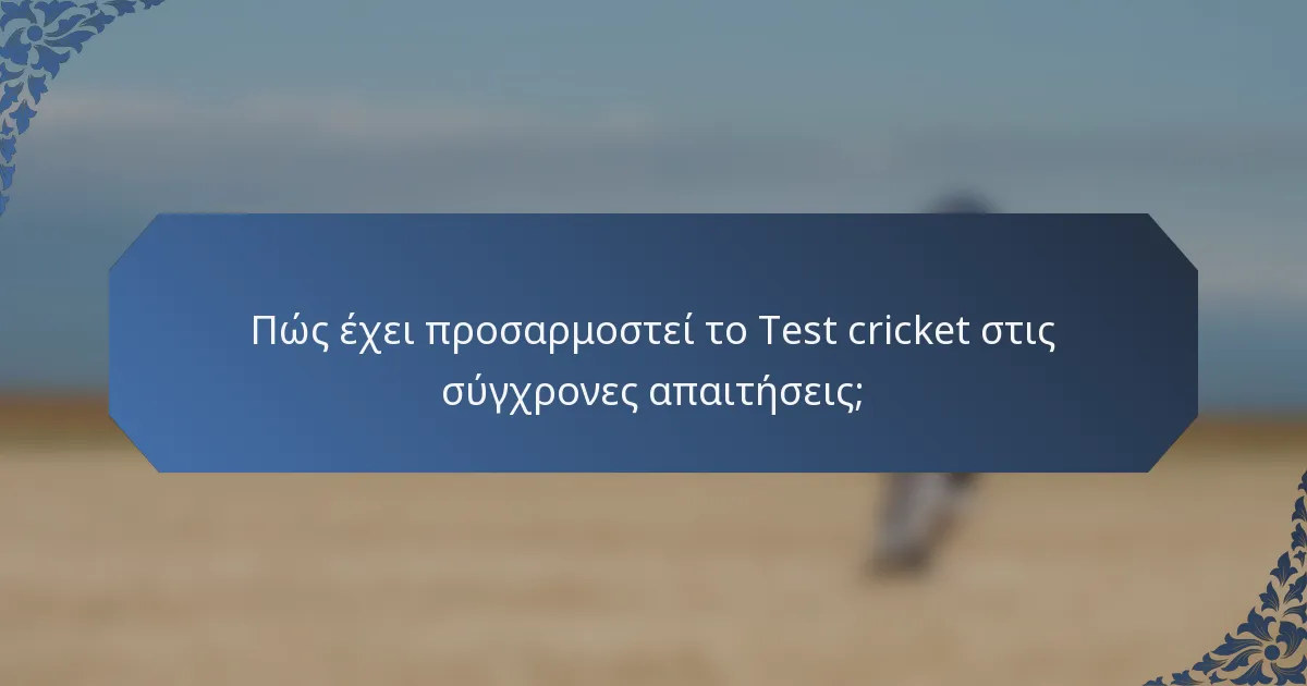 Πώς έχει προσαρμοστεί το Test cricket στις σύγχρονες απαιτήσεις;